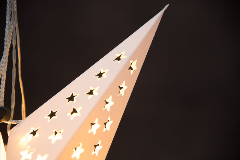 Gwiazda papierowa LED 43 cm, na baterie
