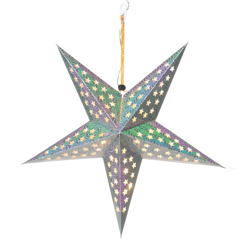 Gwiazda papierowa LED 43 cm, na baterie