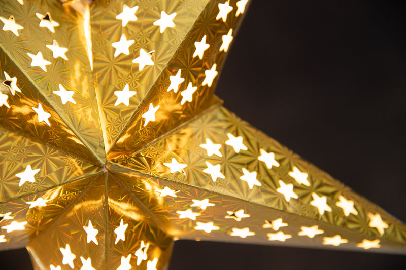 Gwiazda papierowa LED 43 cm, na baterie
