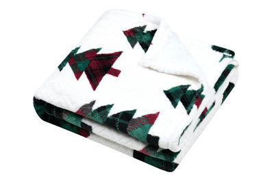 Koc świąteczny KLAUS w choinki, 130 × 160 cm