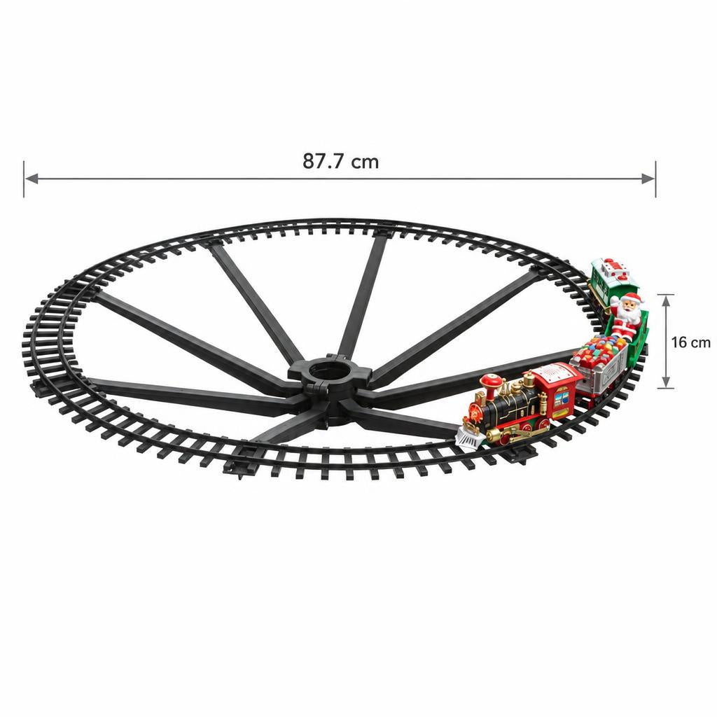 Kolejka na choinkę z torami, na baterie, Ø 87,7 cm, 23 elementy