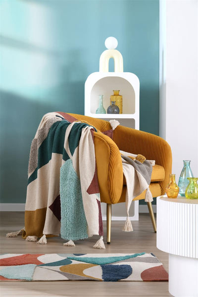 Kolorowa narzuta bawełniana 125 x 150 cm