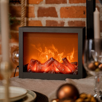 Kominek elektryczny LED, dekoracja świąteczna, 29 x 23 cm