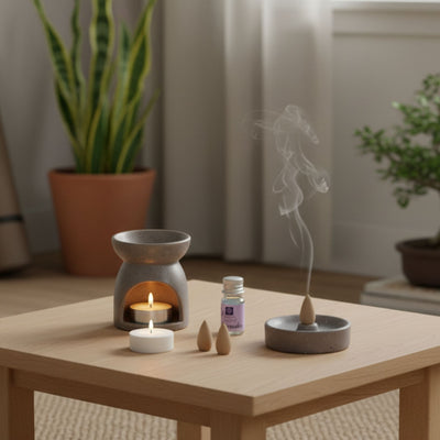 Kominek zapachowy + kadzidła HAPO, 9 elementów