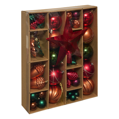 Komplet bombek i ozdób świątecznych, 60 sztuk