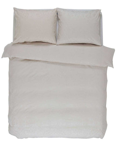 Komplet pościeli bawełny satynowej w odcieniu beżu, poszewki dekoracyjne z motywem zwierzęcym, Essenza, 200 x 220 cm