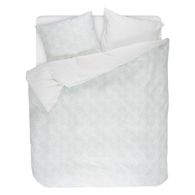 Komplet pościeli z bawełny satynowej we wzory w kolorze niebieskim, 200 x 220 cm , Esprit