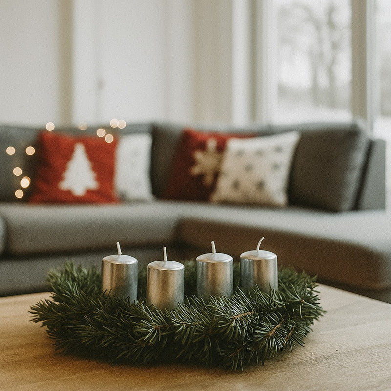 Komplet świec satynowych, 4 sztuki, 4 x 4,5 cm