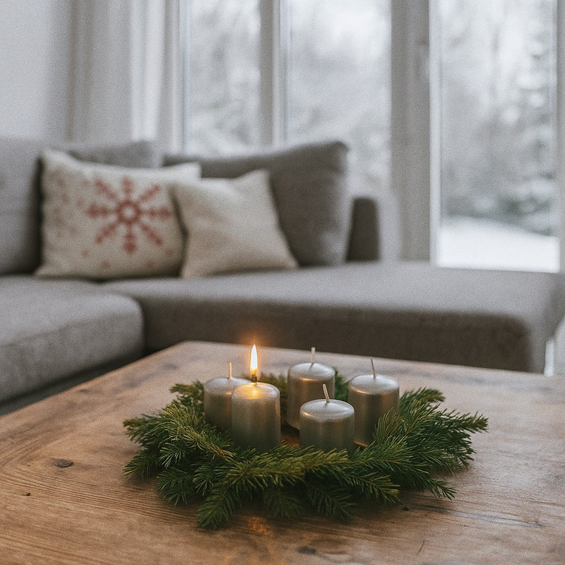 Komplet świec satynowych, 4 sztuki, 4 x 4,5 cm