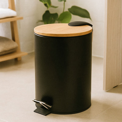 Kosz łazienkowy z bambusem ZETRU, 3 l