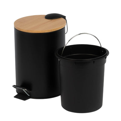 Kosz łazienkowy z bambusem ZETRU, 3 l