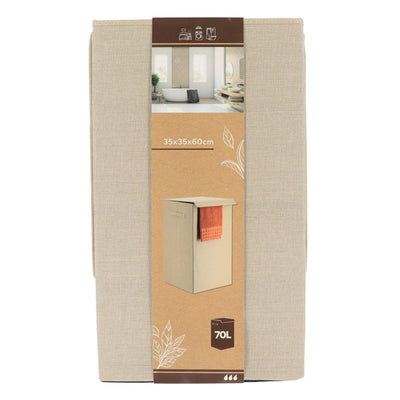 Kosz na pranie tekstylny LAGOM, zamykany, 70 l