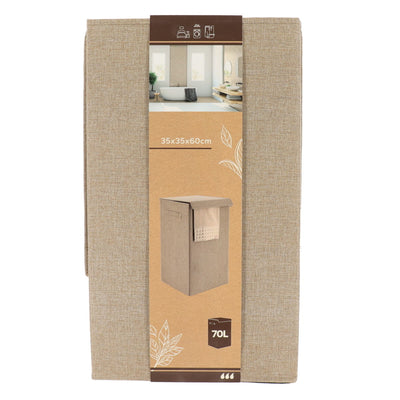 Kosz na pranie tekstylny LAGOM, zamykany, 70 l