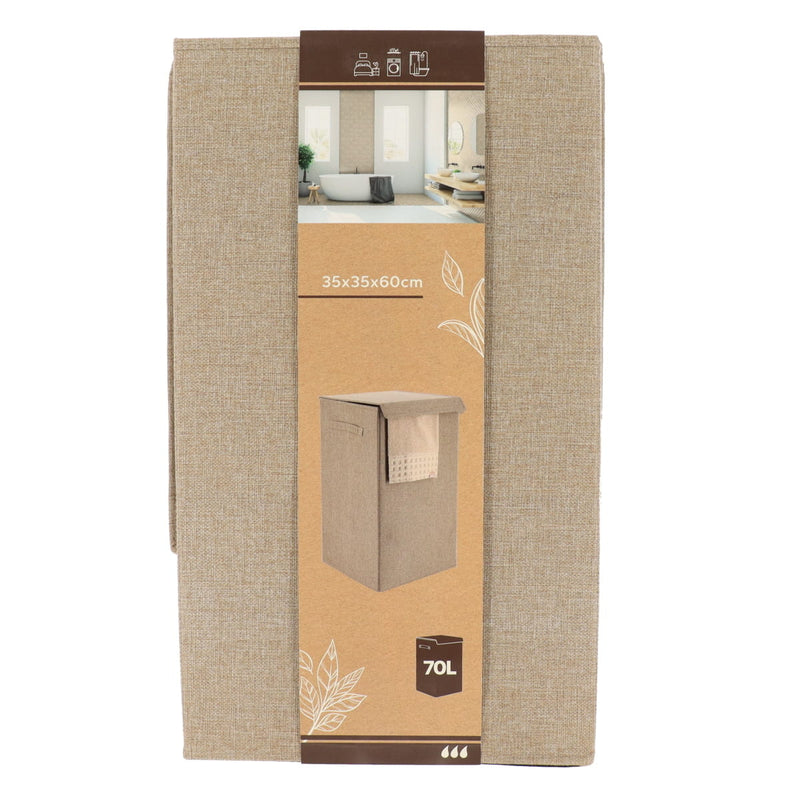 Kosz na pranie tekstylny LAGOM, zamykany, 70 l