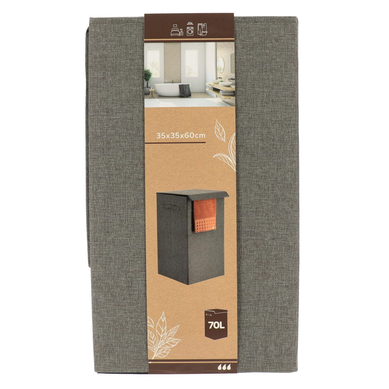 Kosz na pranie tekstylny LAGOM, zamykany, 70 l