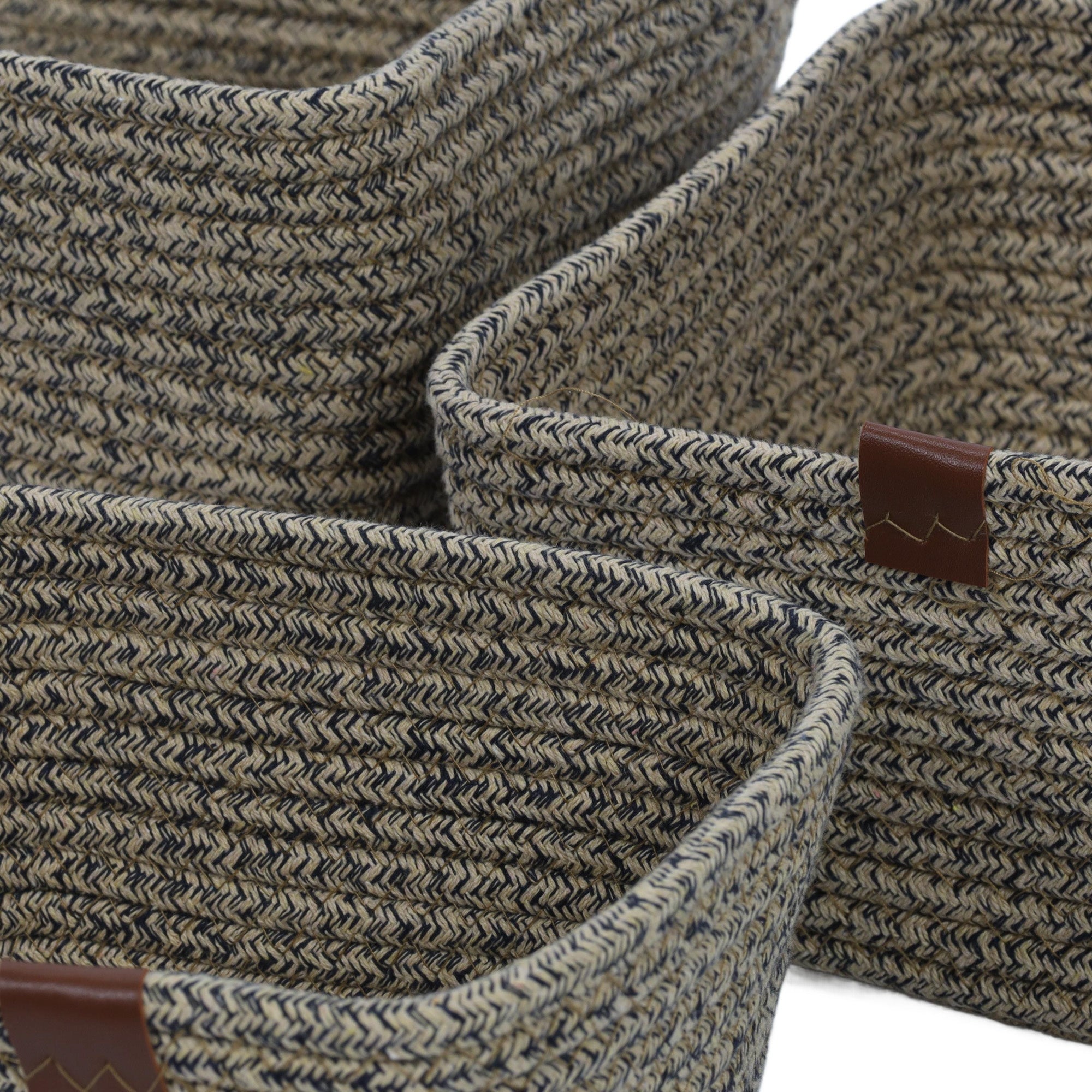 Kosze do przechowywania, plecione z bawełny, 3 sztuki