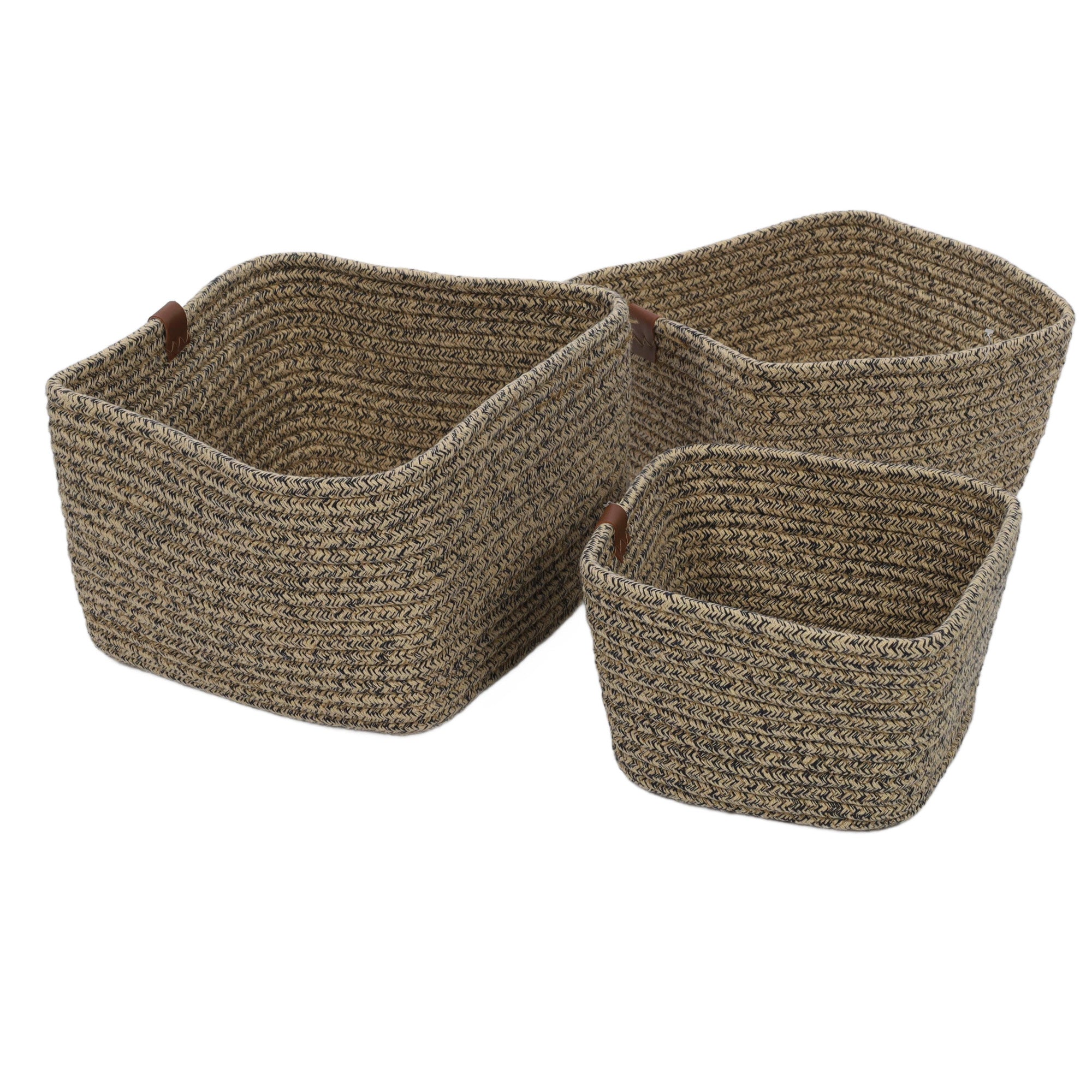 Kosze do przechowywania, plecione z bawełny, 3 sztuki