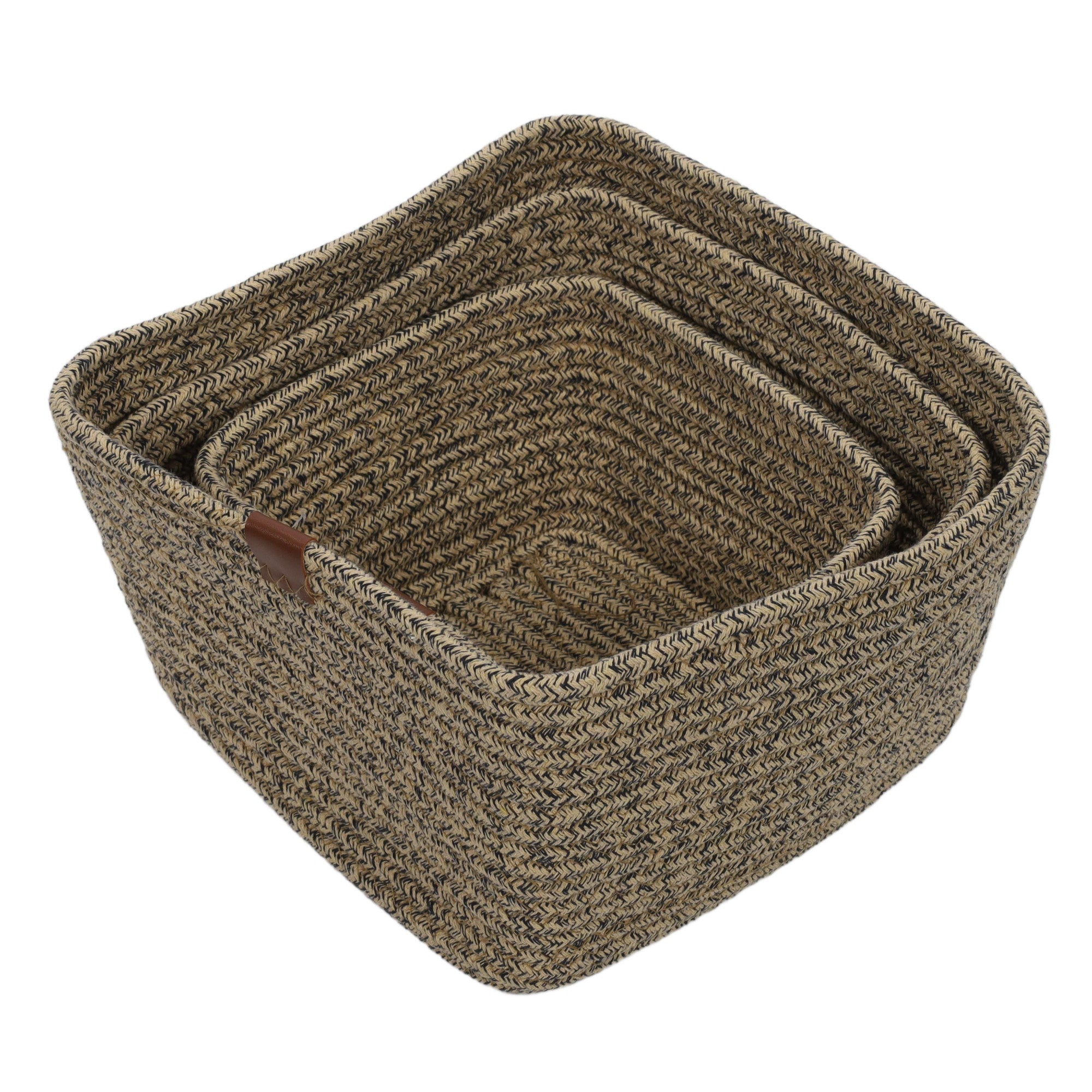 Kosze do przechowywania, plecione z bawełny, 3 sztuki