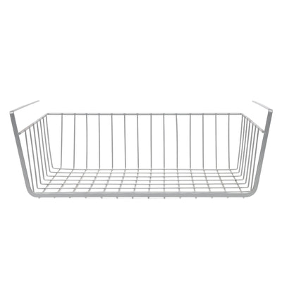 Koszyk podwieszany na owoce, metalowy, jasnoszary, 40 x 25,5 x 14,3 cm