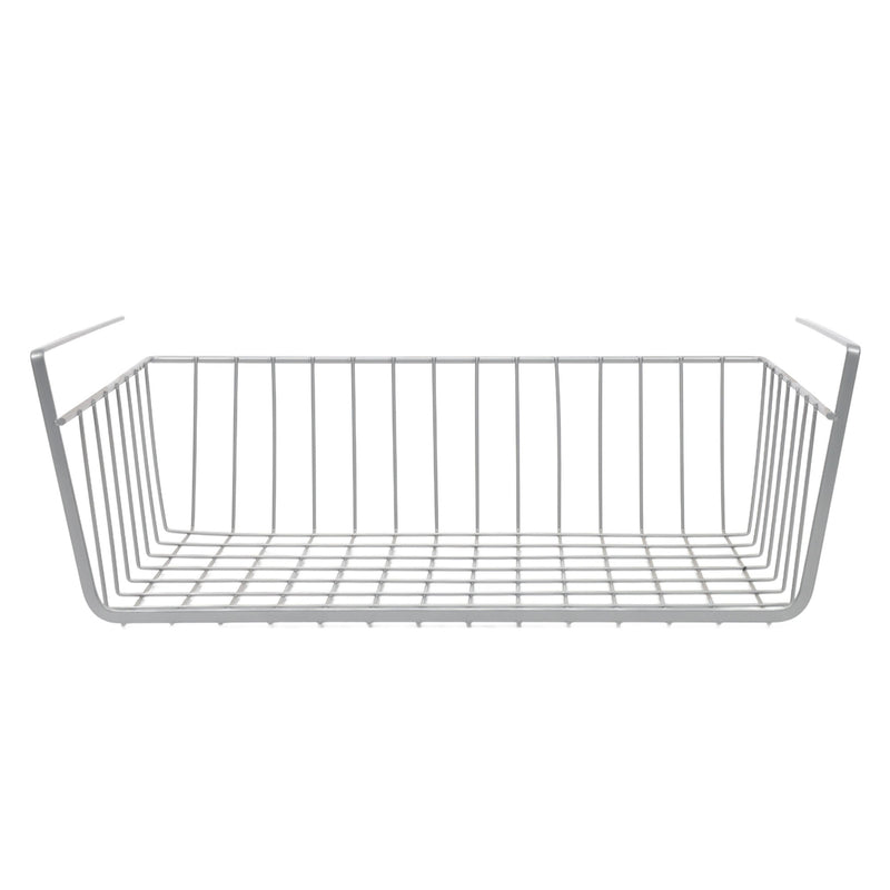 Koszyk podwieszany na owoce, metalowy, jasnoszary, 40 x 25,5 x 14,3 cm