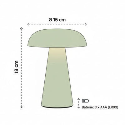 Lampa grzybek RILO, Ø 15 x 18 cm