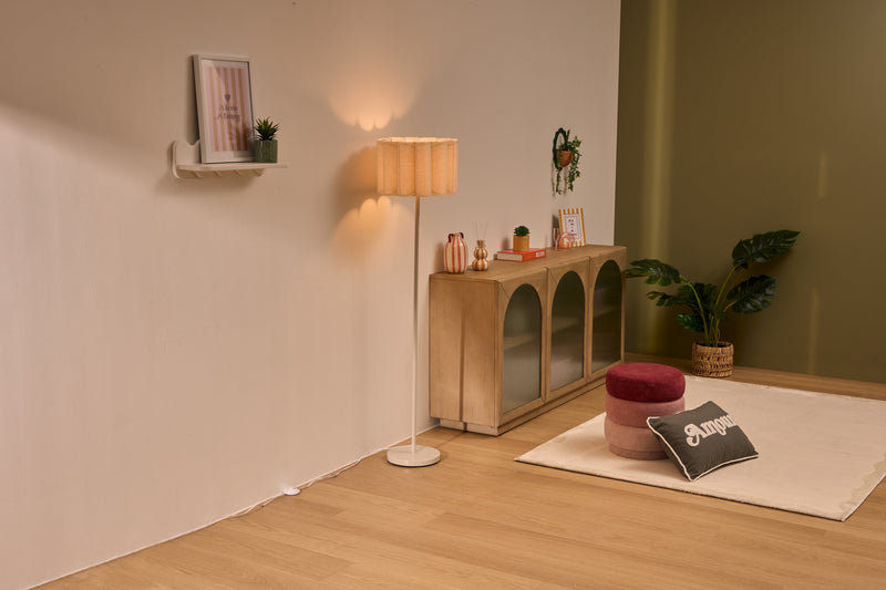 Lampa podłogowa wysoka RONA materiałowy klosz, Ø 37 x 150 cm