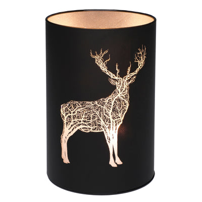 Lampion szklany LED z reniferem, 15,5 cm