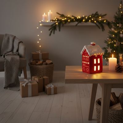 Lampka LED w kształcie domu, 13 cm