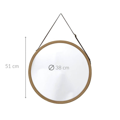 Lustro łazienkowe w bambusowej ramie LYSA, Ø 38 cm