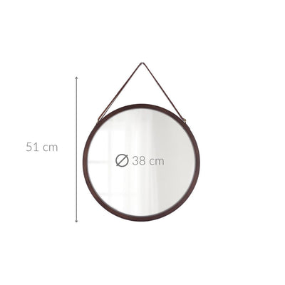 Lustro łazienkowe w bambusowej ramie LYSA, Ø 38 cm