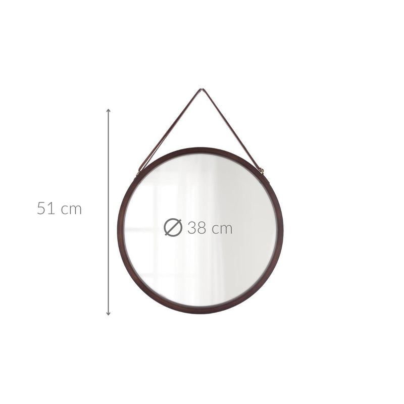 Lustro łazienkowe w bambusowej ramie LYSA, Ø 38 cm