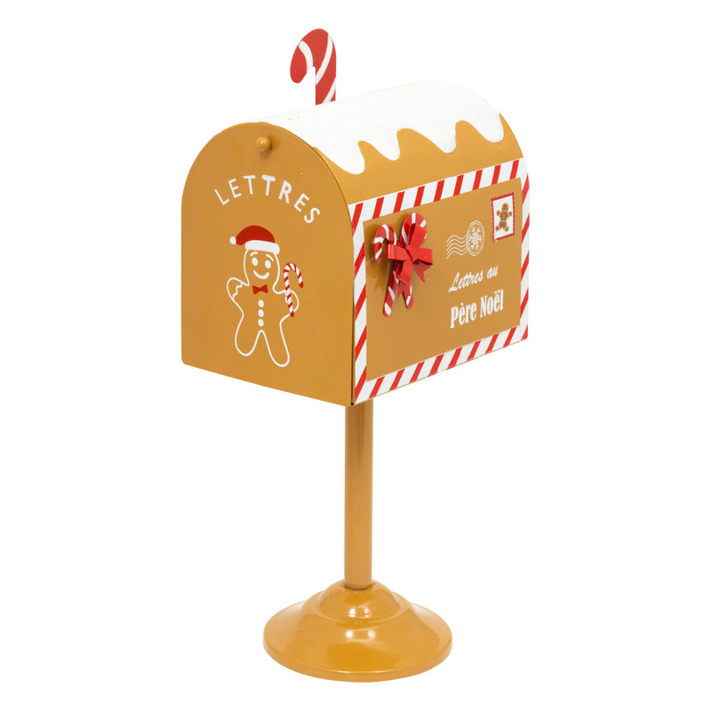 Metalowa skrzynka na listy do Mikołaja, na słupku, 32 cm