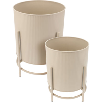 Metalowe osłonki na doniczki OMEE, 2 sztuki, Ø 17 + Ø 20 cm