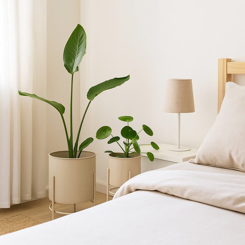 Metalowe osłonki na doniczki OMEE, 2 sztuki, Ø 17 + Ø 20 cm