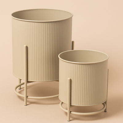 Metalowe osłonki na doniczki OMEE, 2 sztuki, Ø 17 + Ø 20 cm