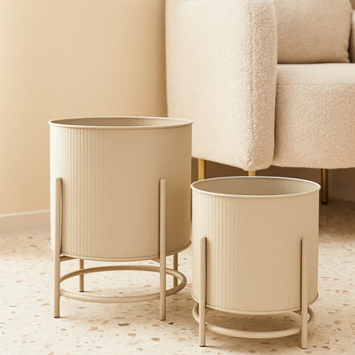 Metalowe osłonki na doniczki OMEE, 2 sztuki, Ø 17 + Ø 20 cm