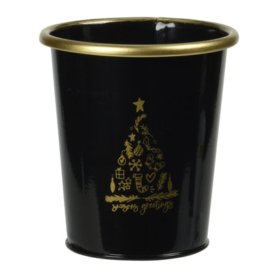 Metalowe wiaderko świąteczne, czarne
