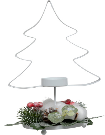 Metalowy świecznik w kształcie choinki na tealight, 25 cm 