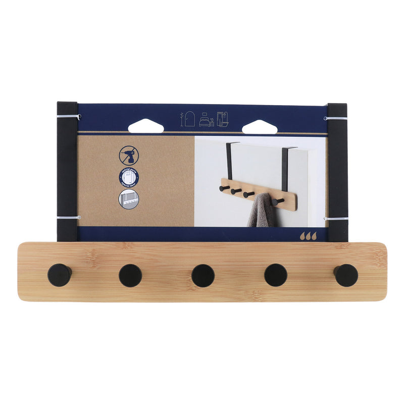 Metalowy wieszak na drzwi, 5 haczyków, 20 x 37 x 9 cm