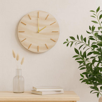 Minimalistyczny zegar ścienny SUM, wzór marmuru, Ø 30 cm