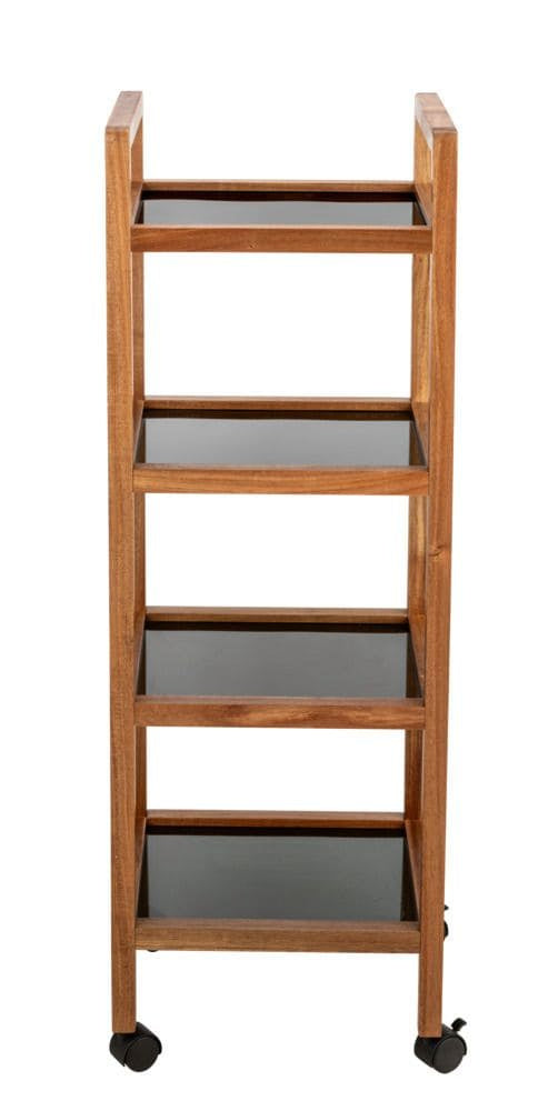 Mobilny regał z drewna akacji FONDI, 4 poziomy, wys. 101,5 cm