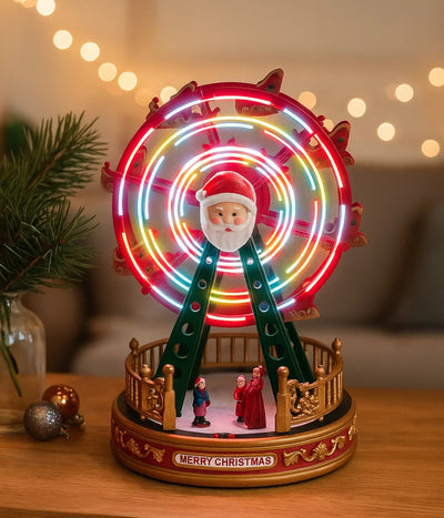 Obrotowa dekoracja świąteczna LED, diabelski młyn, 23 x 23 x 31 cm