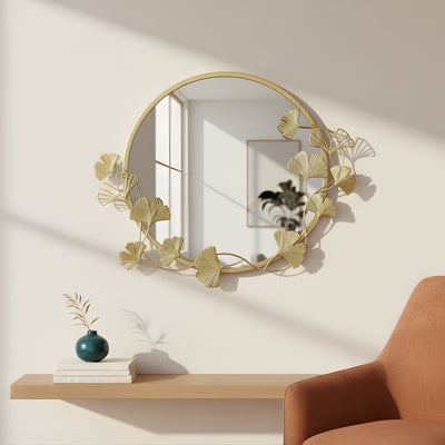 Okrągłe lustro ścienne z ozdobną ramą SOL, Ø 50 cm