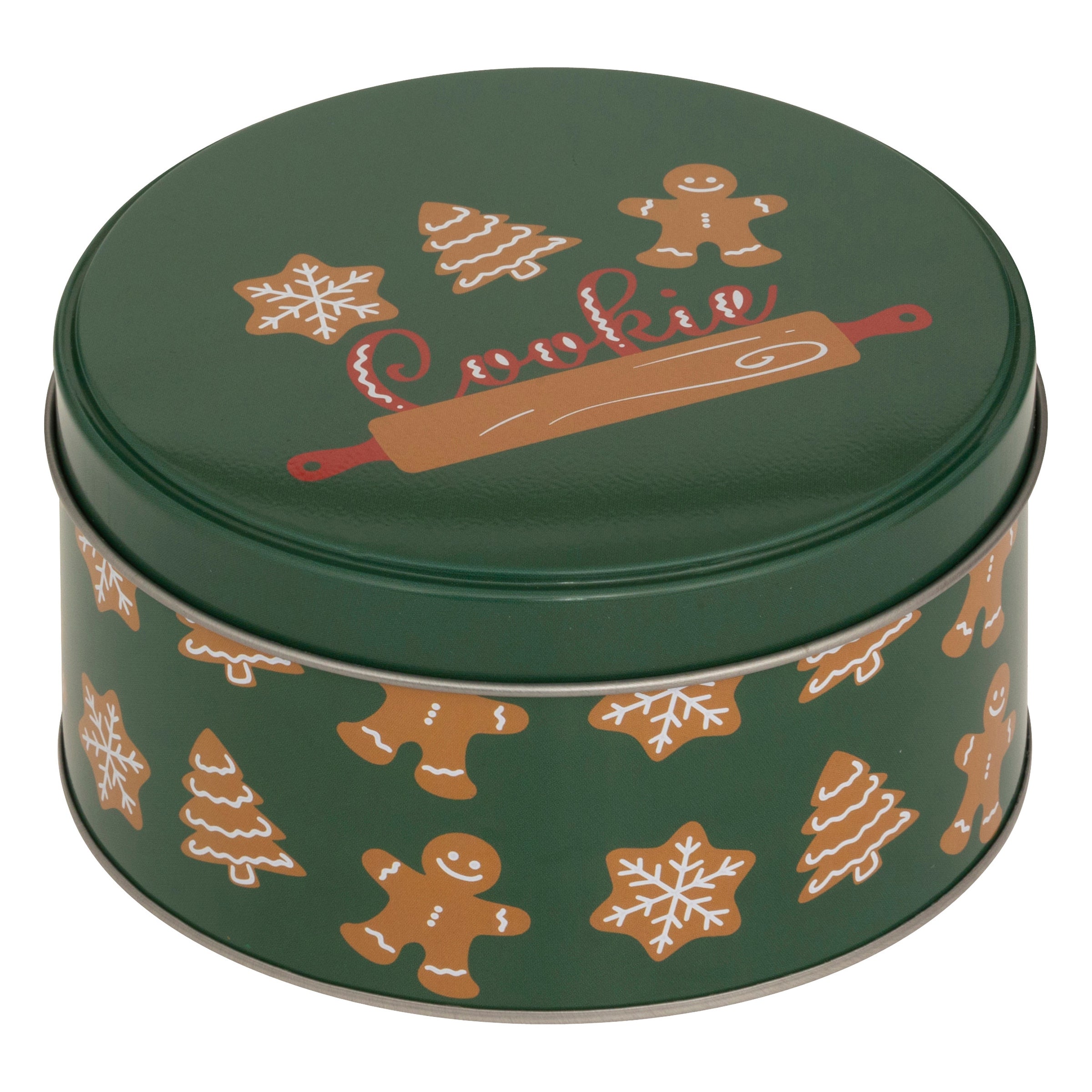 Okrągły pojemnik na ciastka, metal, 3 sztuki