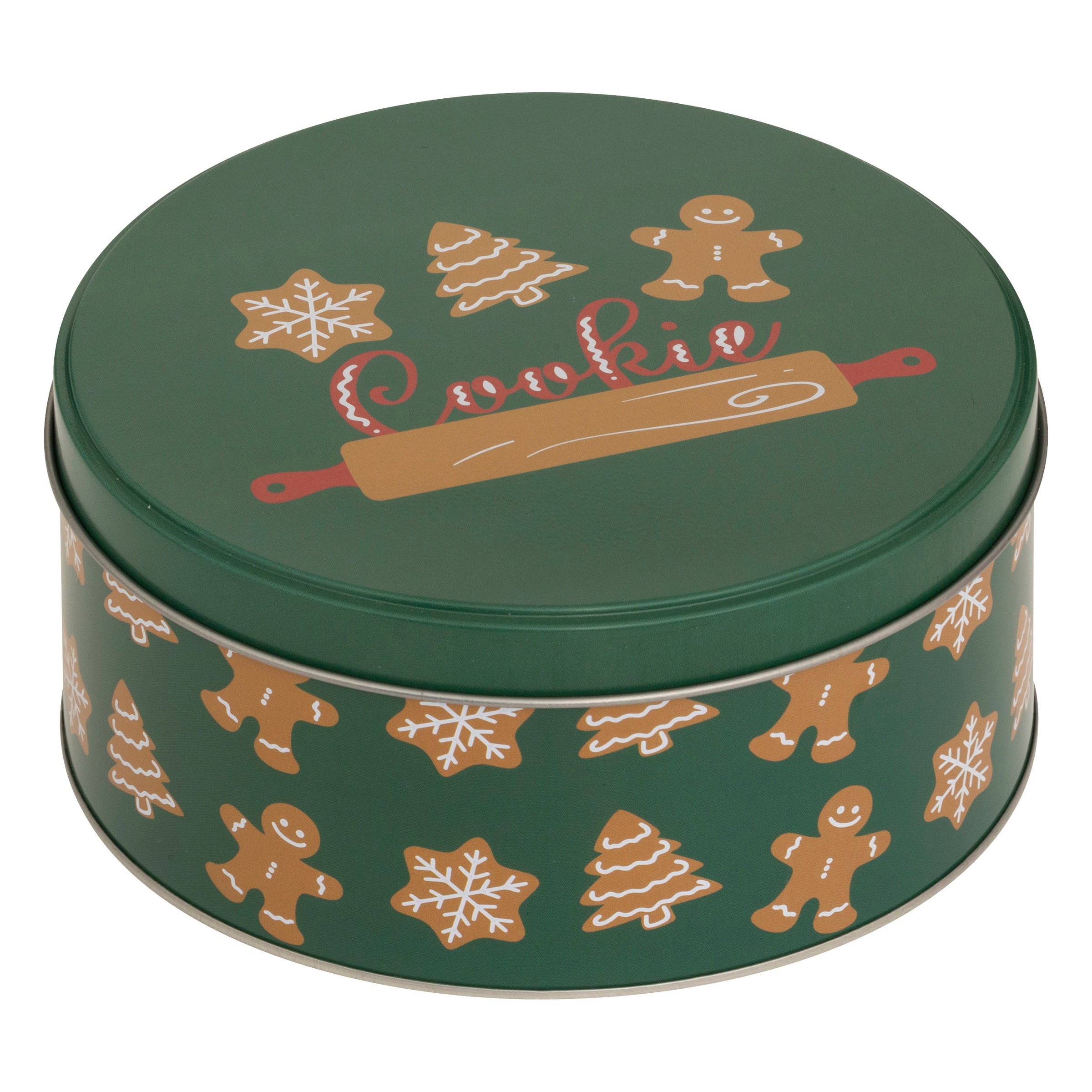 Okrągły pojemnik na ciastka, metal, 3 sztuki