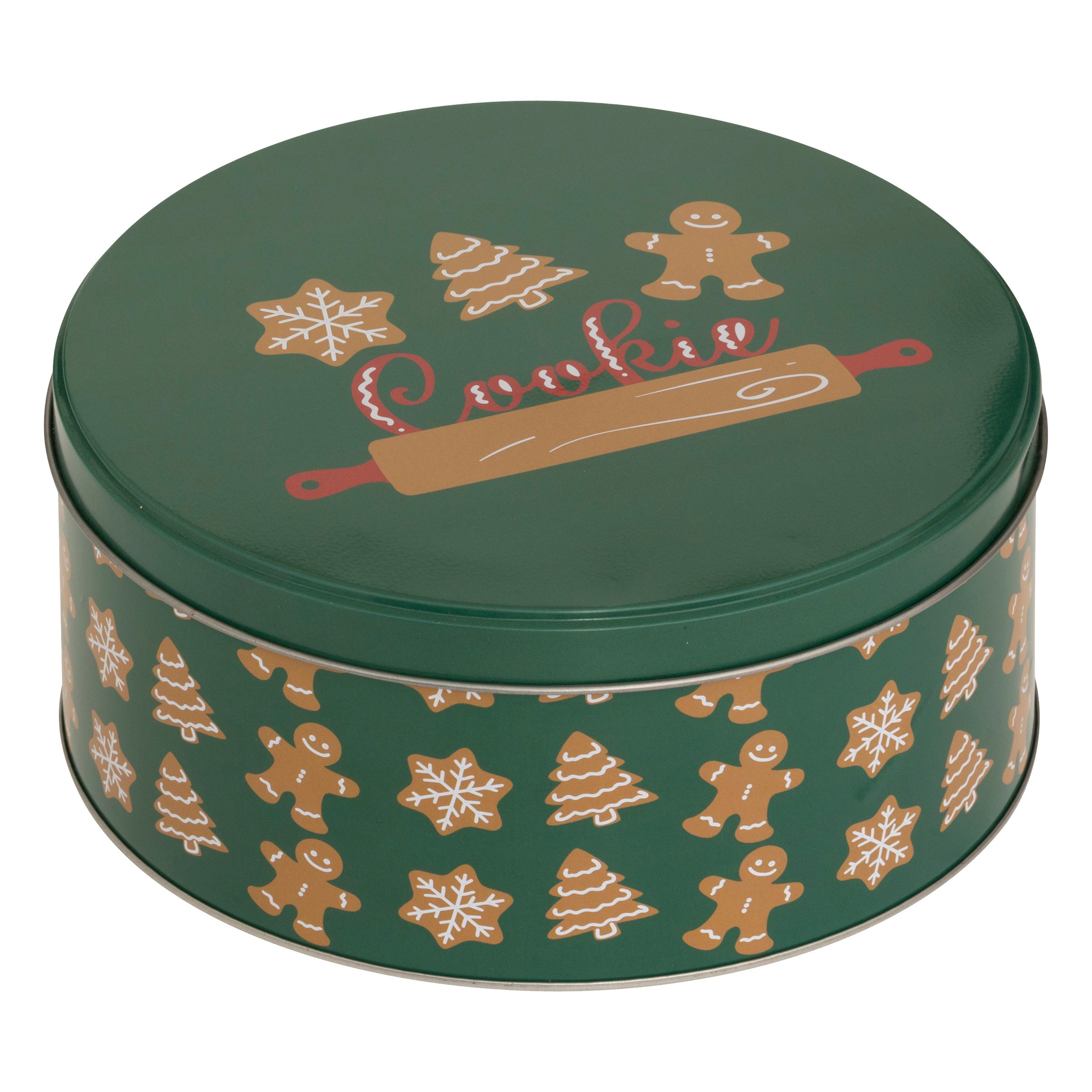 Okrągły pojemnik na ciastka, metal, 3 sztuki