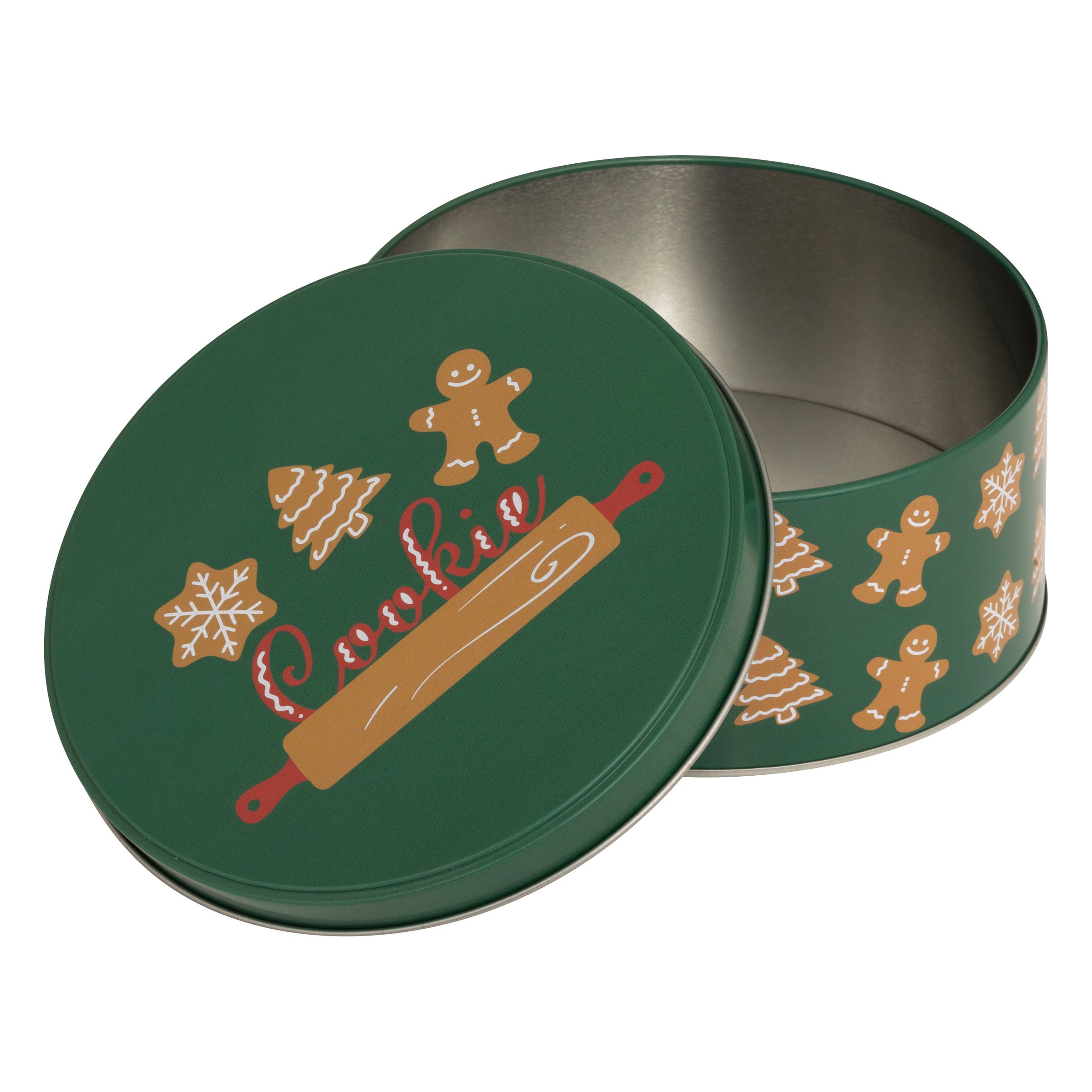 Okrągły pojemnik na ciastka, metal, 3 sztuki