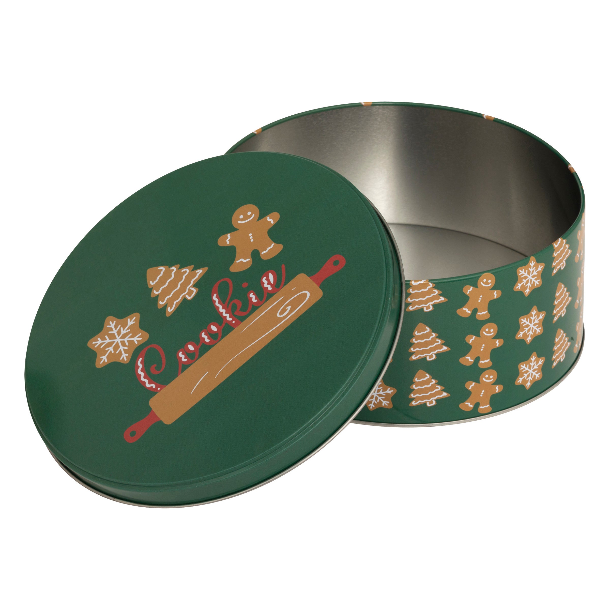 Okrągły pojemnik na ciastka, metal, 3 sztuki