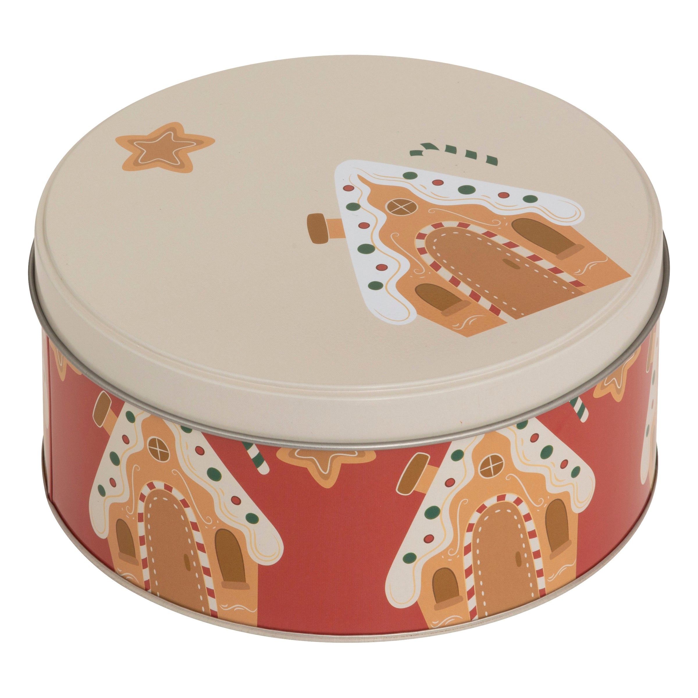 Okrągły pojemnik na ciastka, metal, 3 sztuki