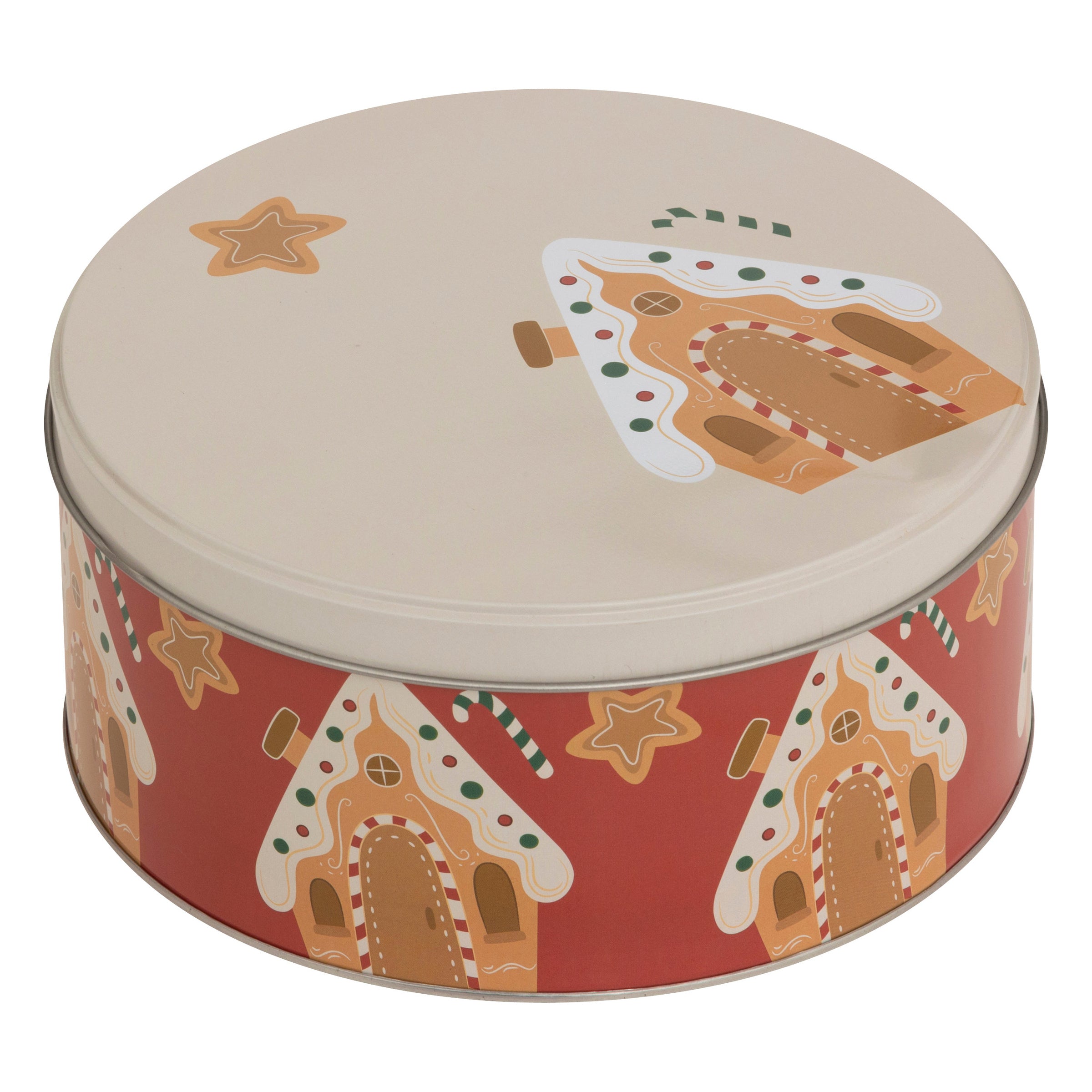 Okrągły pojemnik na ciastka, metal, 3 sztuki